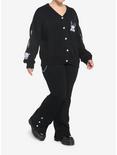 Kuromi Fortune Teller Skimmer Cardigan Plus Size, BLACK  PURPLE, alternate