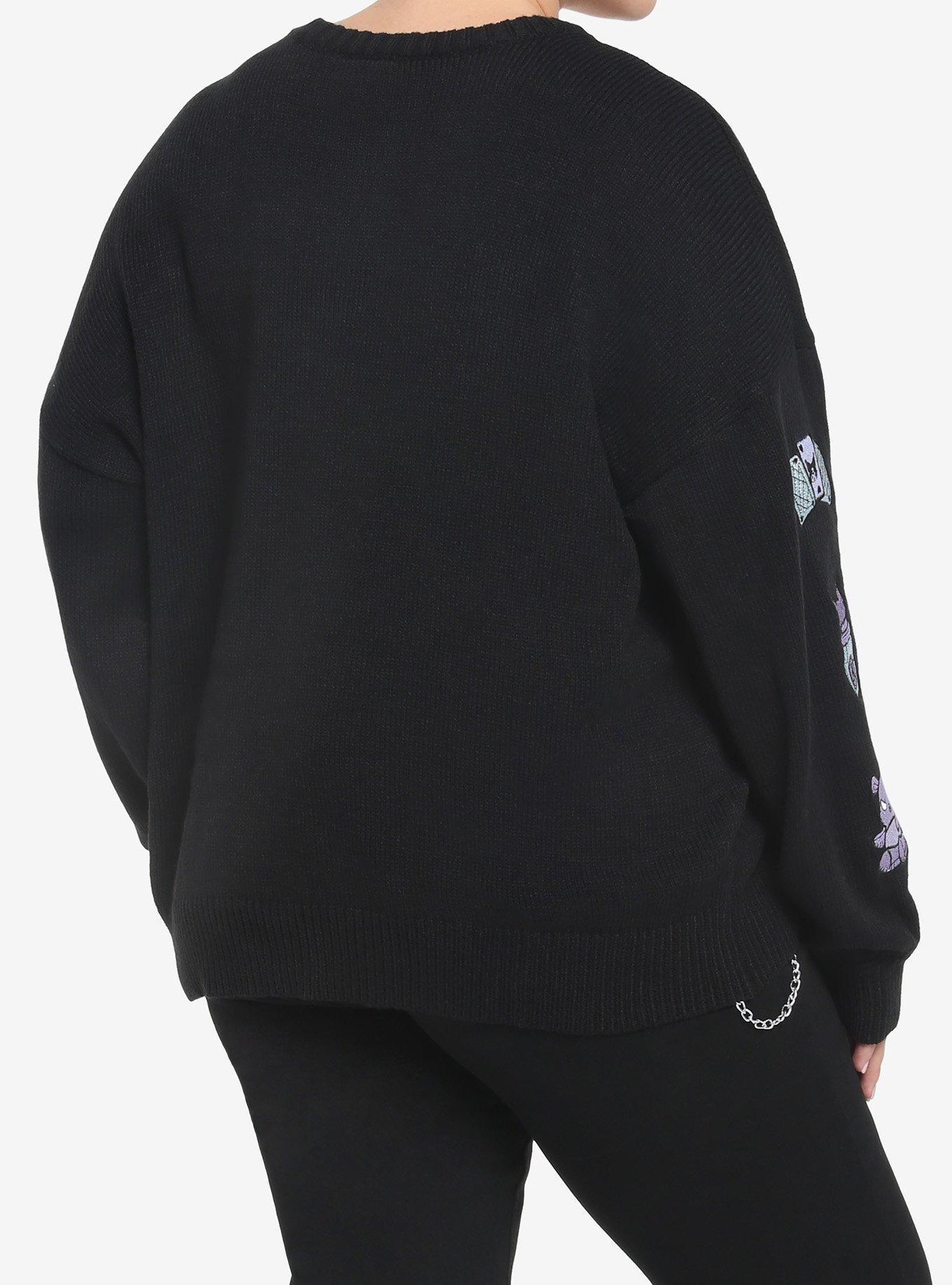 Kuromi Fortune Teller Skimmer Cardigan Plus Size, BLACK  PURPLE, alternate