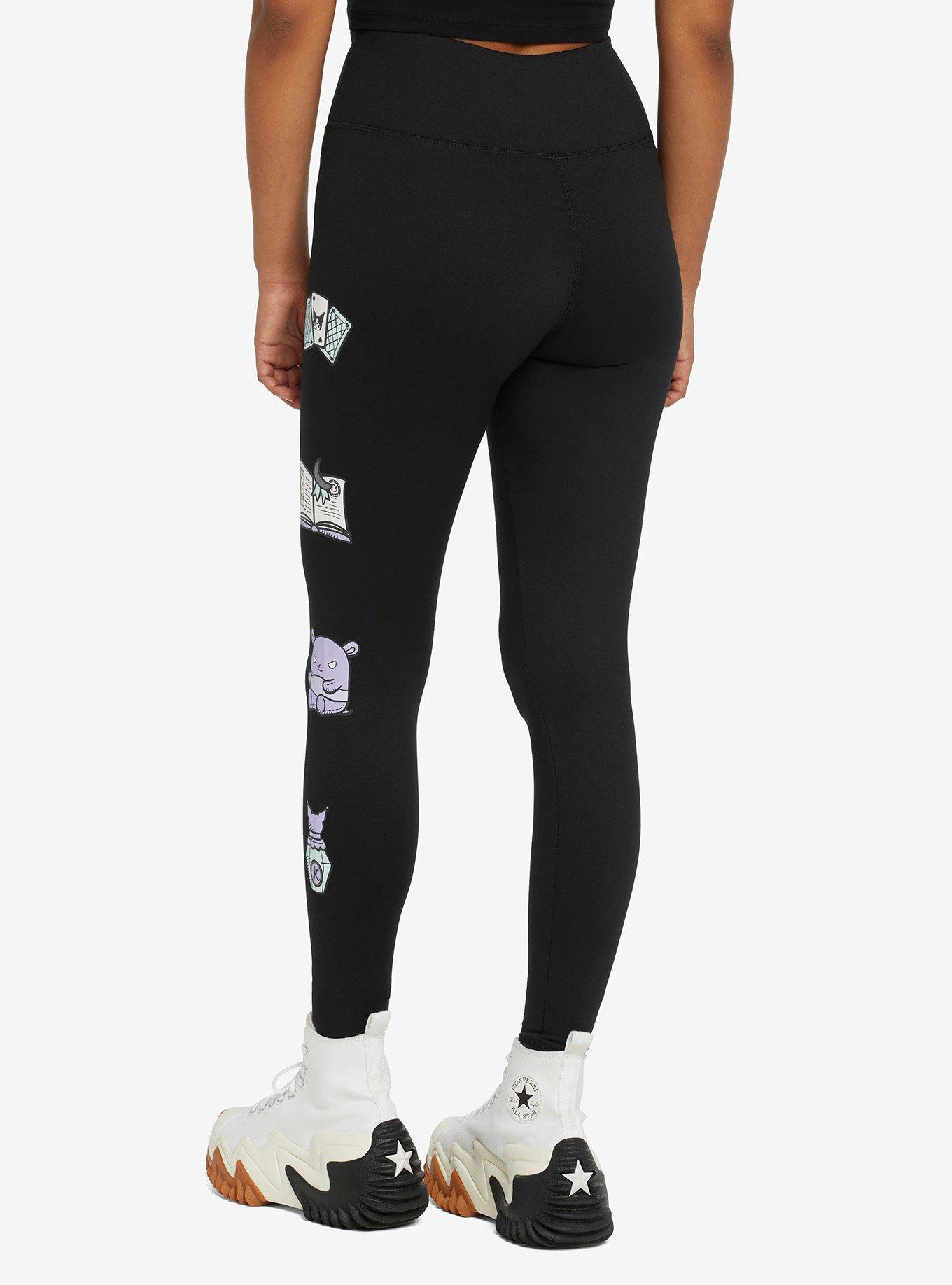 Kuromi Fortune Teller Leggings, BLACK  PURPLE, alternate