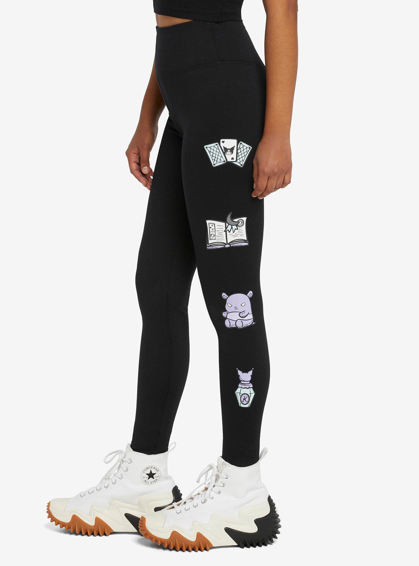 Kuromi Fortune Teller Leggings, BLACK  PURPLE, alternate