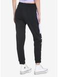 Kuromi Fortune Teller Color-Block Sweatpants, BLACK  PURPLE, alternate