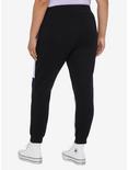Kuromi Fortune Teller Color-Block Sweatpants Plus Size, BLACK  PURPLE, alternate