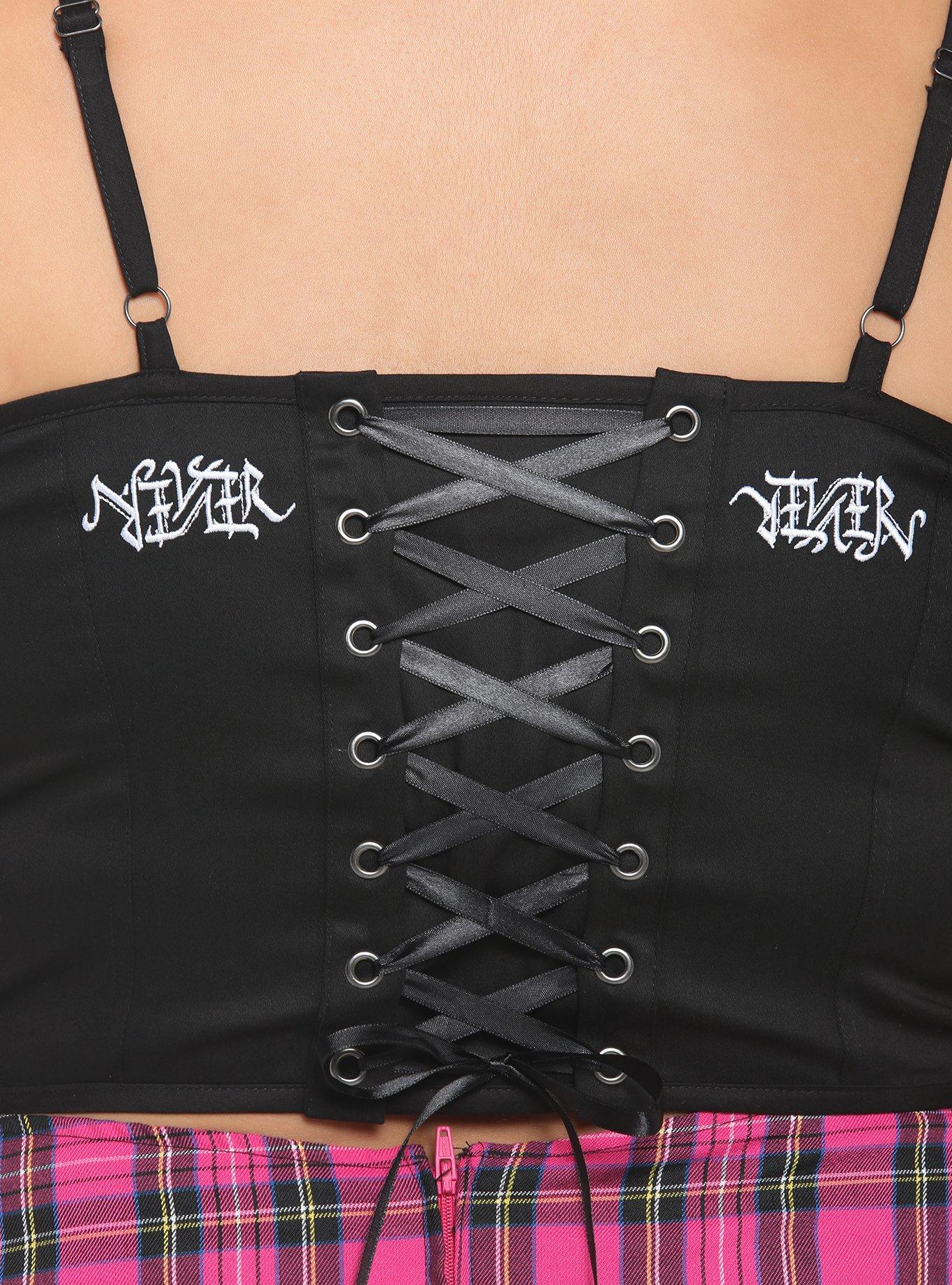 The School For Good And Evil Nevers Corset Top Plus Size, BLACK, alternate - view 4