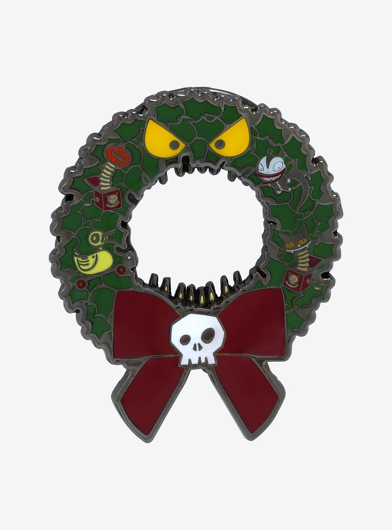 Loungefly Disney The Nightmare Before Christmas Wreath Enamel Pin - BoxLunch Exclusive, , alternate