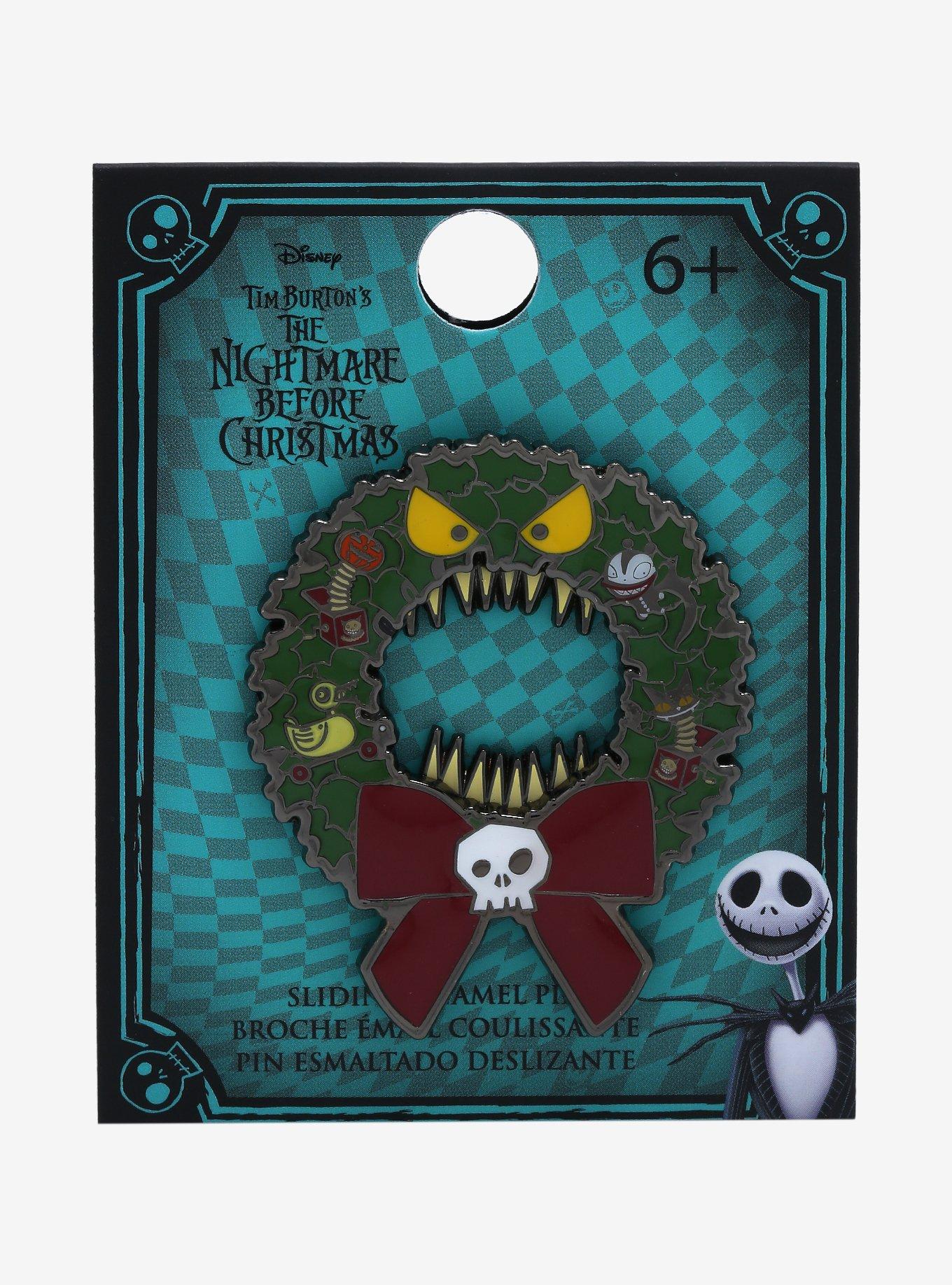 Loungefly Disney The Nightmare Before Christmas Wreath Enamel Pin - BoxLunch Exclusive, , alternate