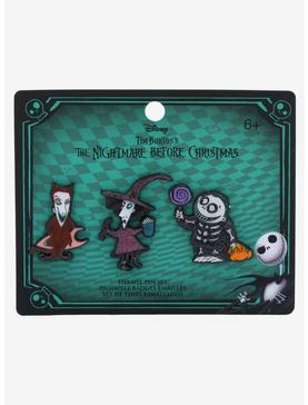 Loungefly Disney The Nightmare Before Christmas Lock, Shock, & Barrel Enamel Pin Set - BoxLunch Exclusive, , hi-res