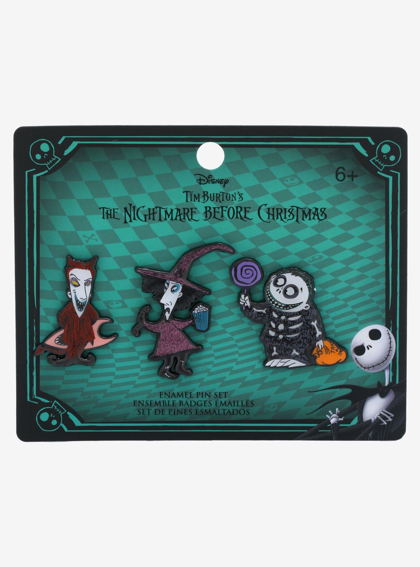 Loungefly Disney The Nightmare Before Christmas Lock, Shock, & Barrel Enamel Pin Set - BoxLunch Exclusive, , alternate
