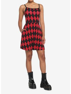 Red & Black Argyle Dress, , hi-res