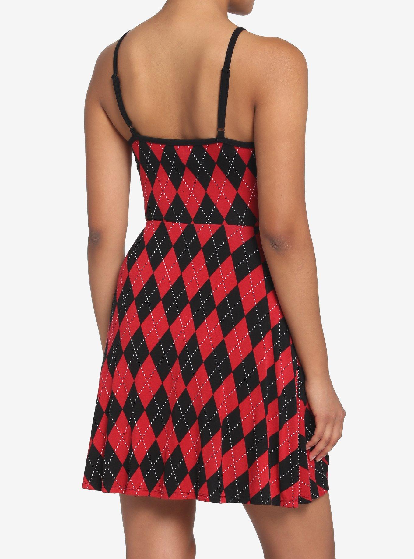 Red & Black Argyle Dress, MULTI, alternate