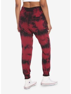 Red Emo Tie-Dye Girls Sweatpants, , hi-res