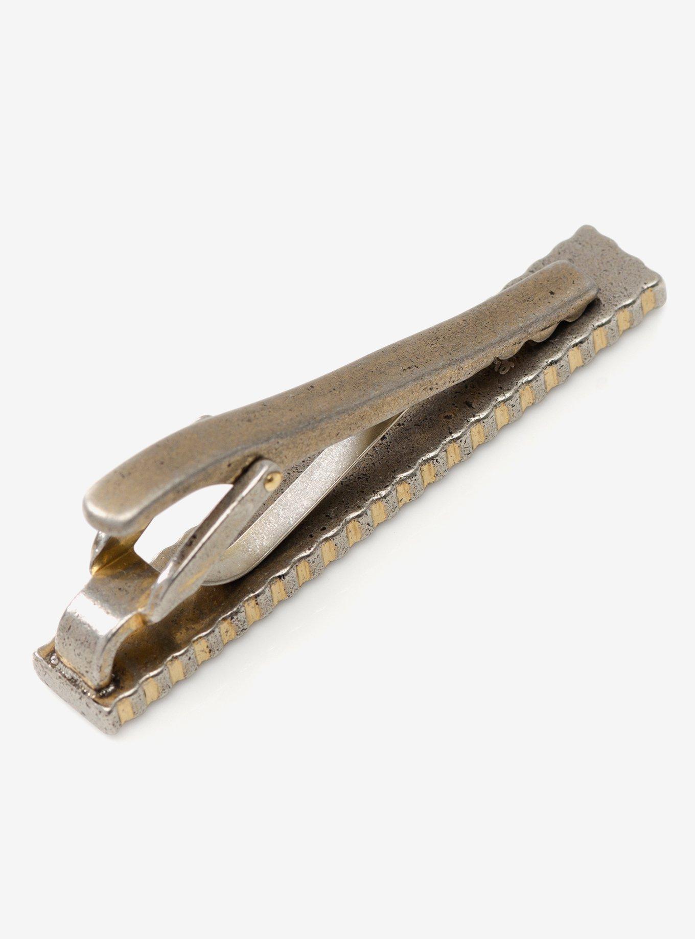 Antique Gold Herringbone Tie Bar, , hi-res