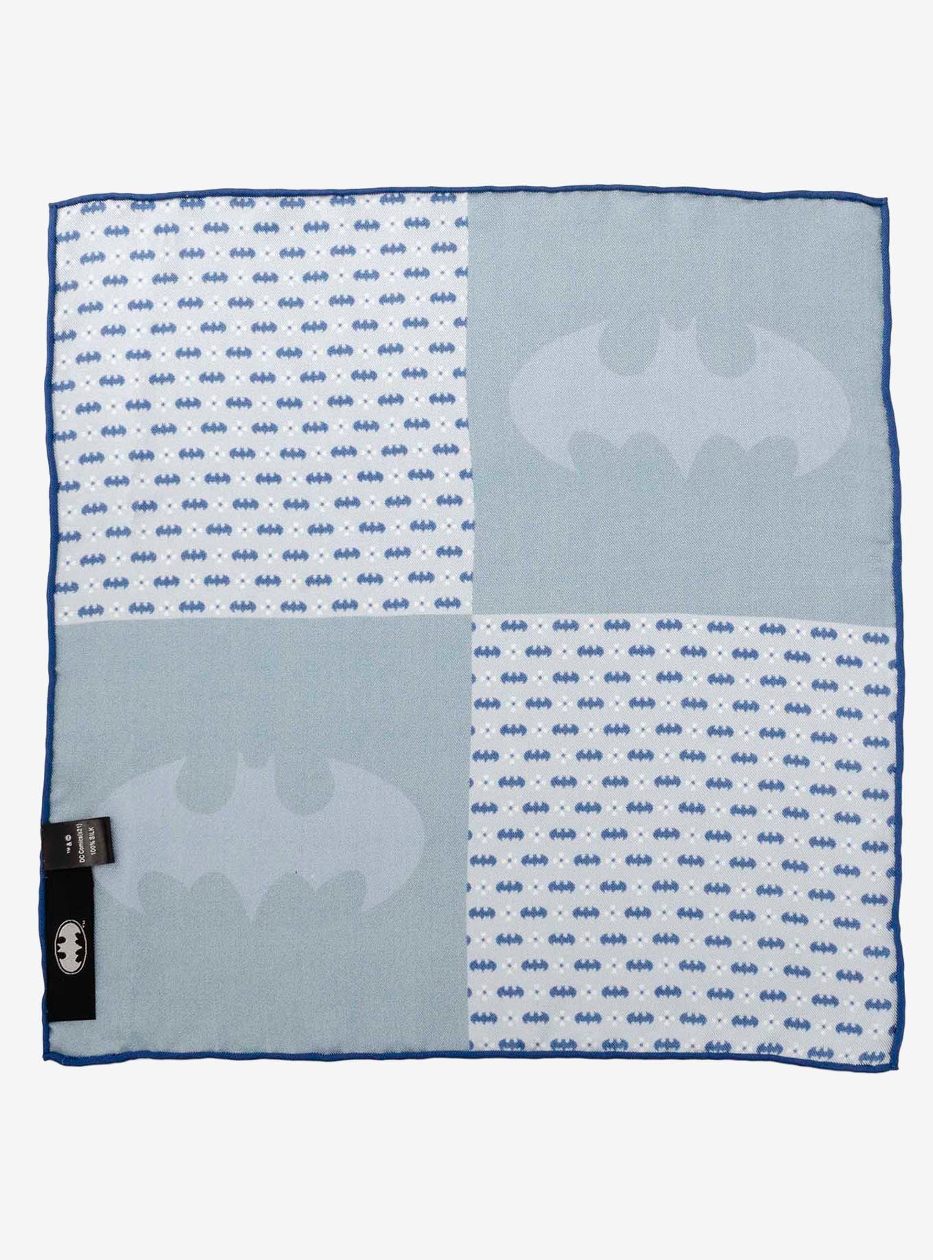 DC Comics Batman Multi Motif Blue Pocket Square, , alternate