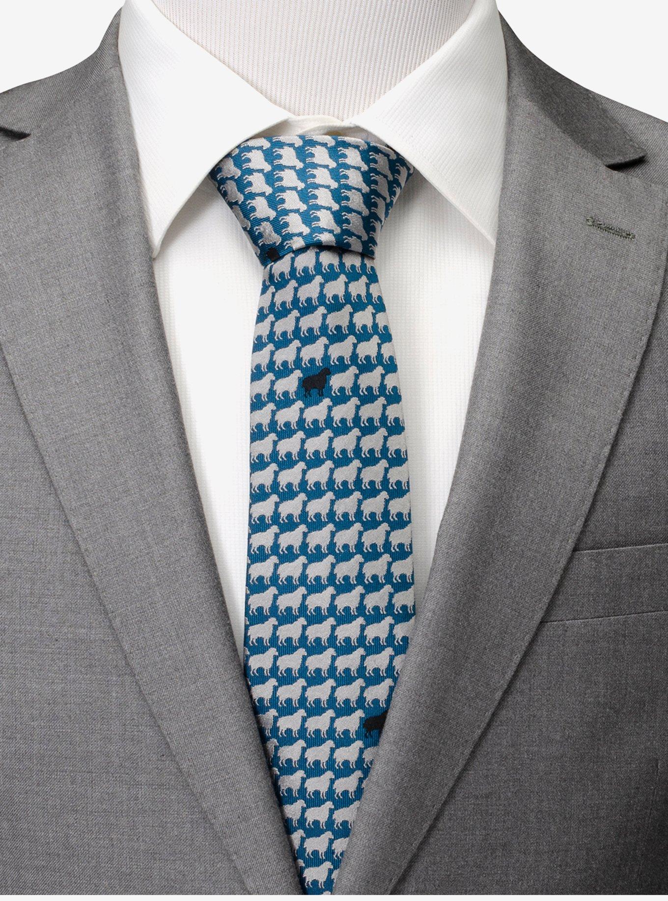 Black Sheep Blue Silk Men's Tie, , alternate