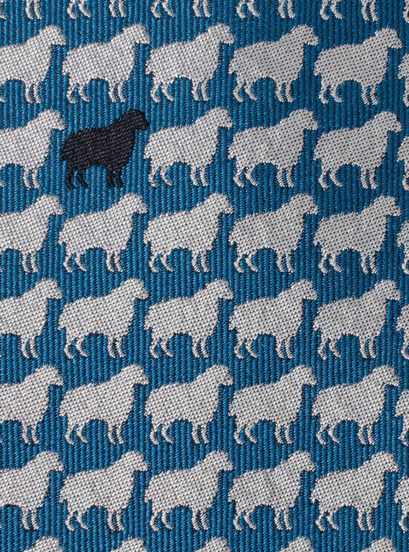 Black Sheep Blue Silk Men's Tie, , alternate