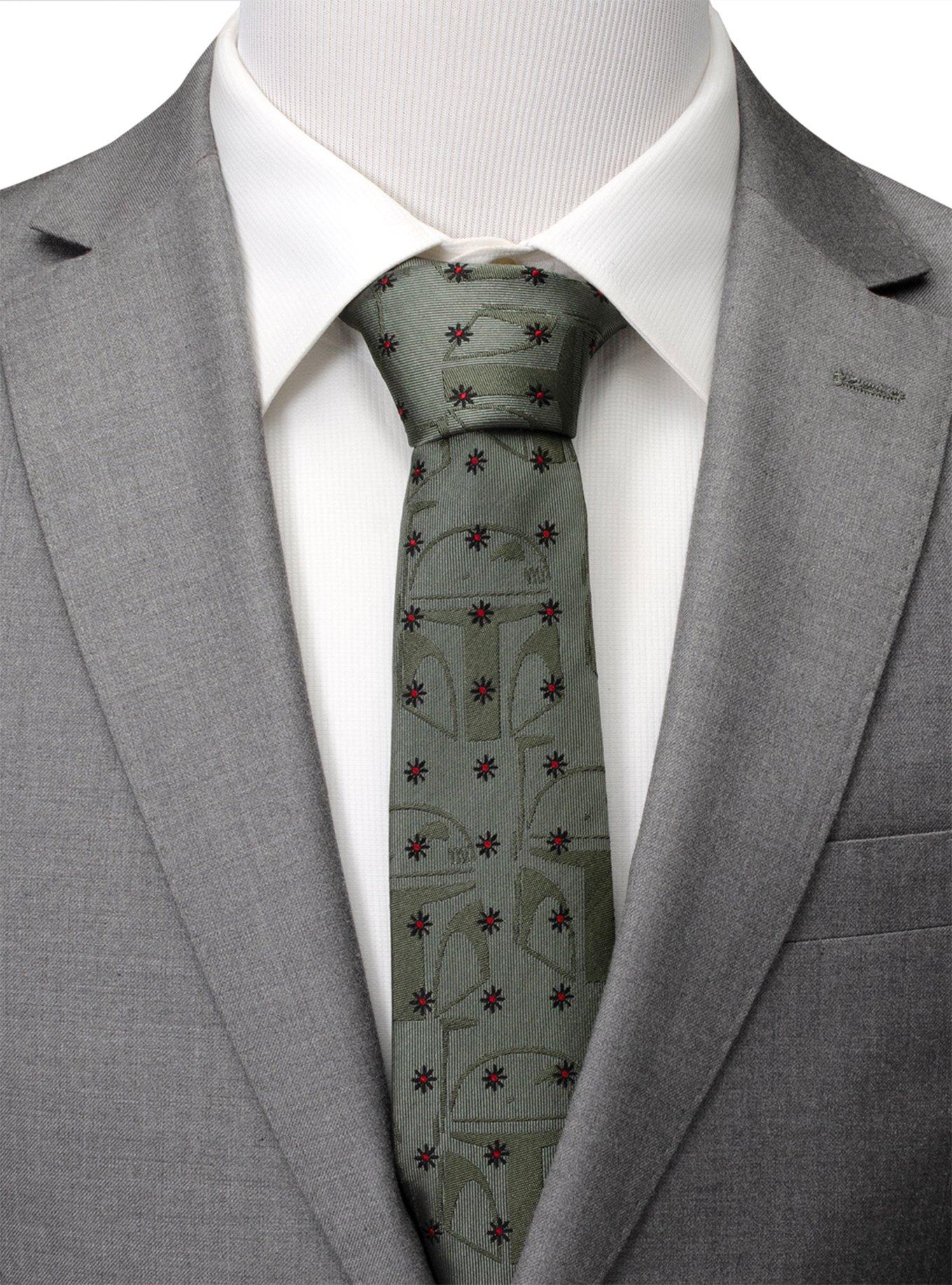 Star Wars The Book of Boba Fett Green Motif Men's Tie, , hi-res