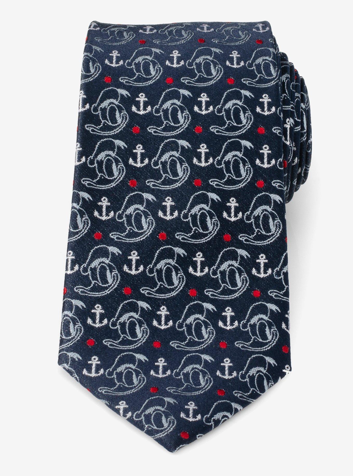 Disney Donald Duck Anchor Navy Blue Men's Tie, , alternate