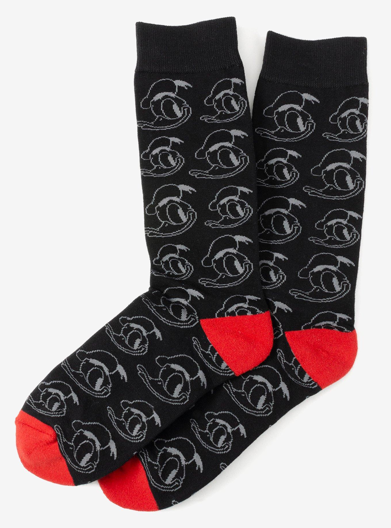 Disney Donald Duck Patterned Black Men's Socks, , alternate