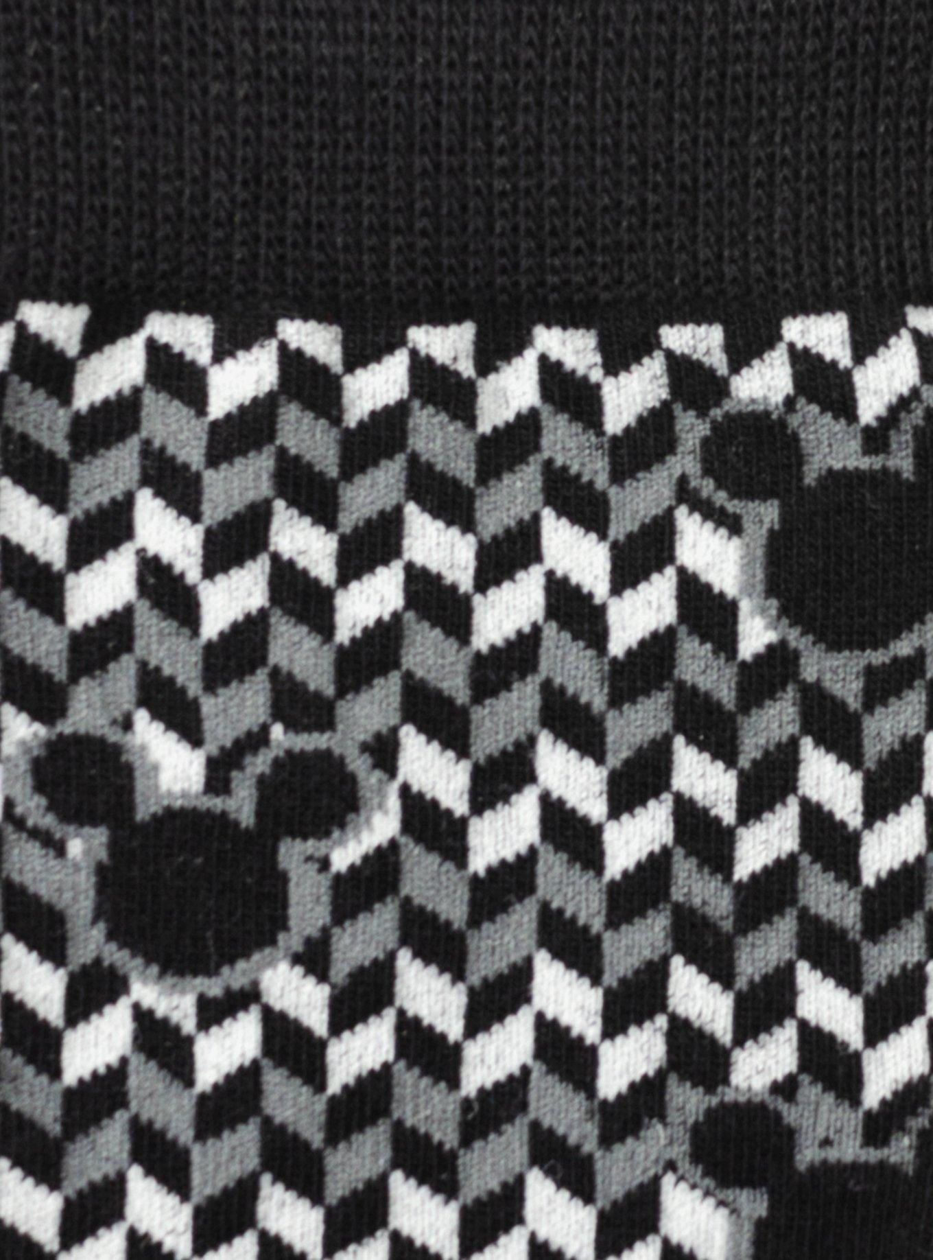 Disney  Mickey Mouse Silhouette Chevron Black Men's Socks, , alternate