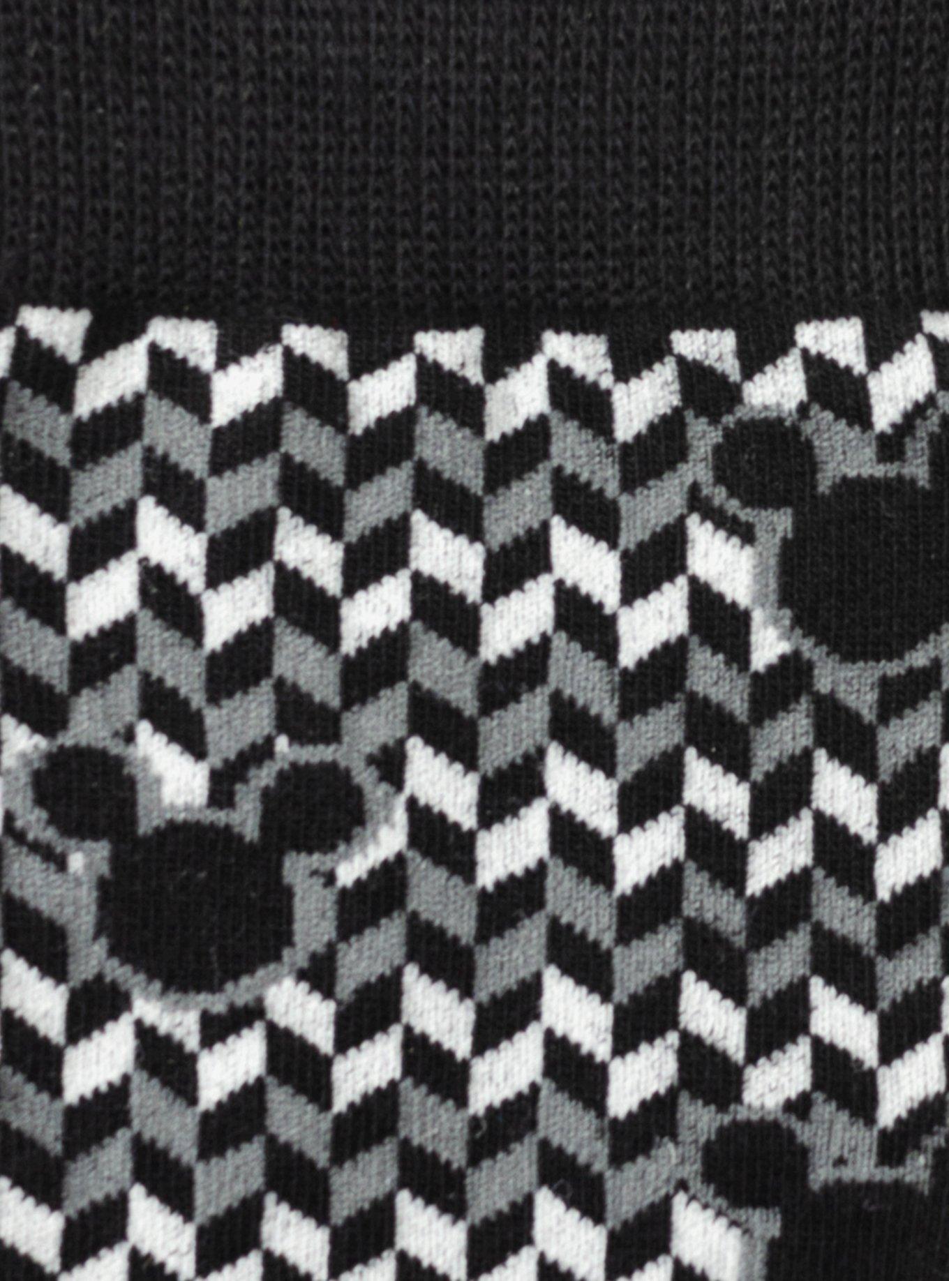 Disney  Mickey Mouse Silhouette Chevron Black Men's Socks, , hi-res