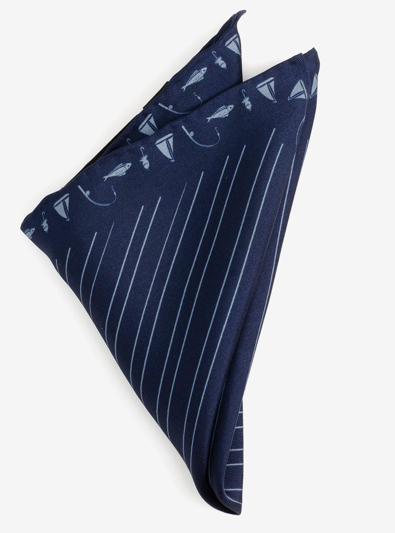 Nautical Blue Pocket Square, , hi-res