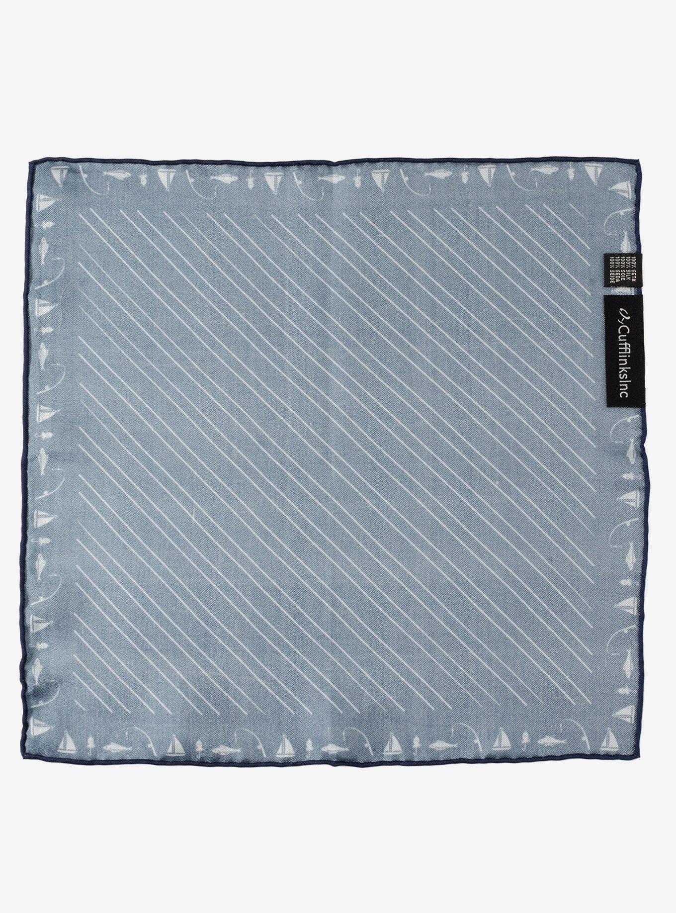 Nautical Blue Pocket Square, , alternate