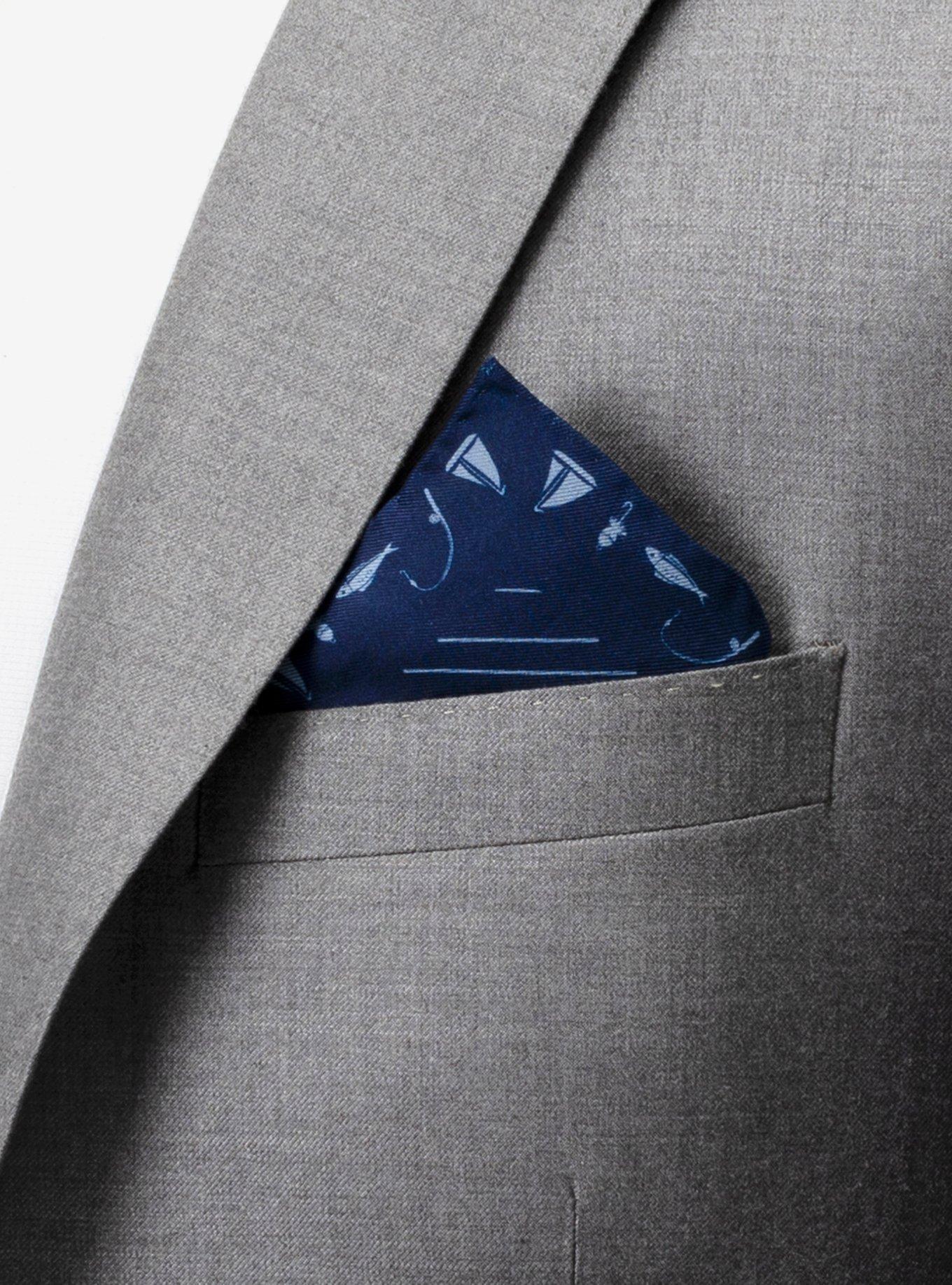 Nautical Blue Pocket Square, , alternate