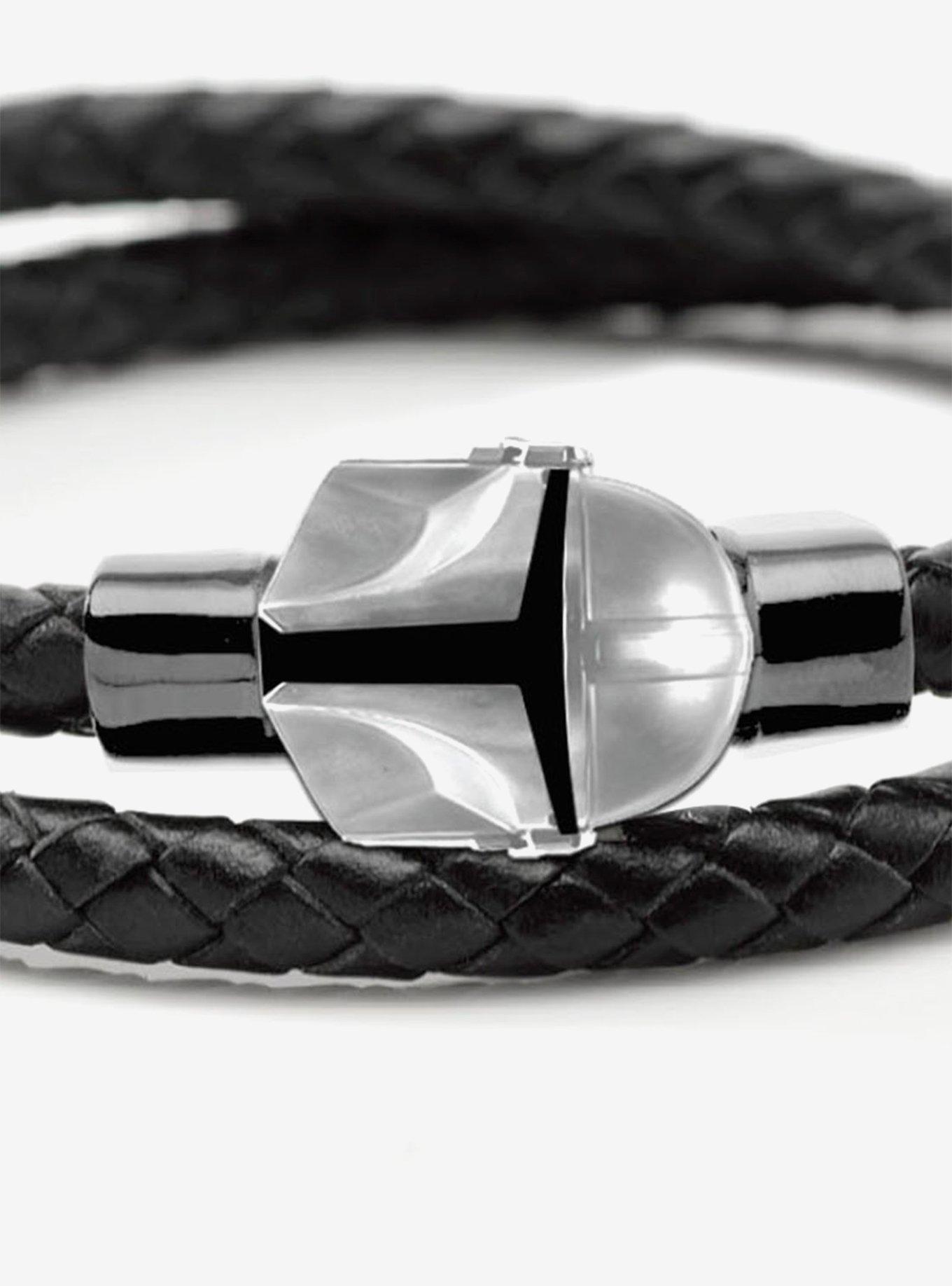 Star Wars The Mandalorian Helmet Double Wrap Stainless Steel Bracelet