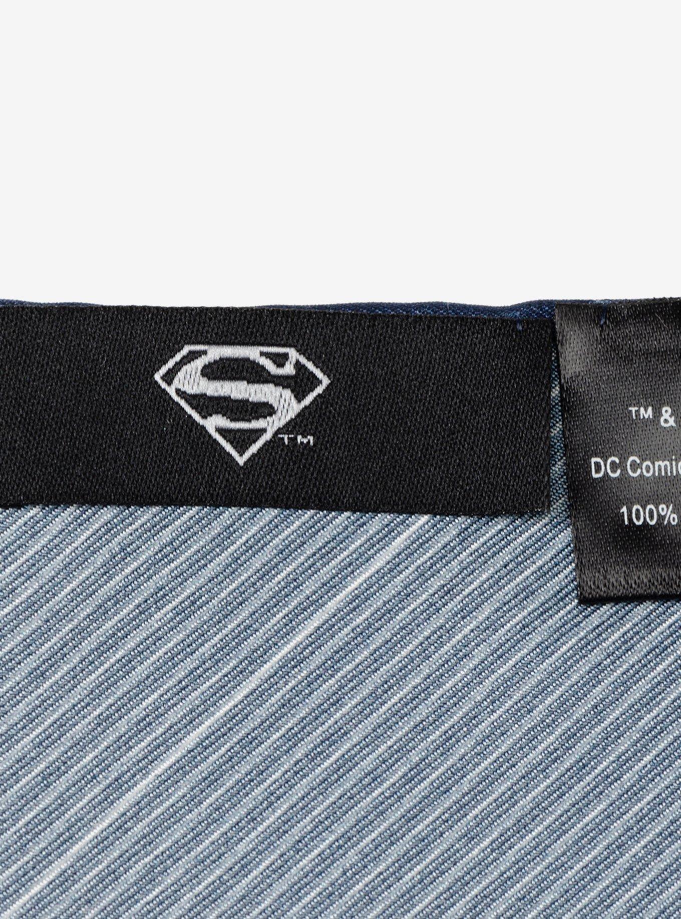 DC Comics Superman Multi Motif Blue Pocket Square, , alternate