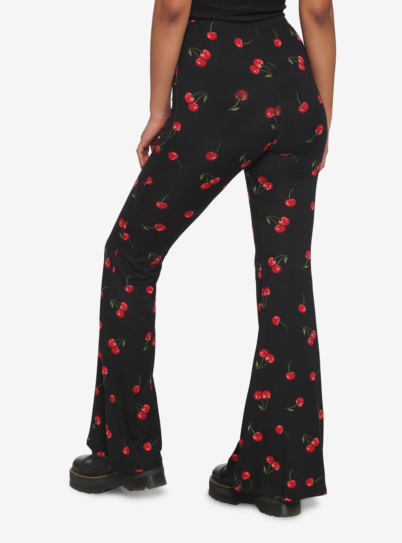 Cherry Flare Pants, BLACK, alternate