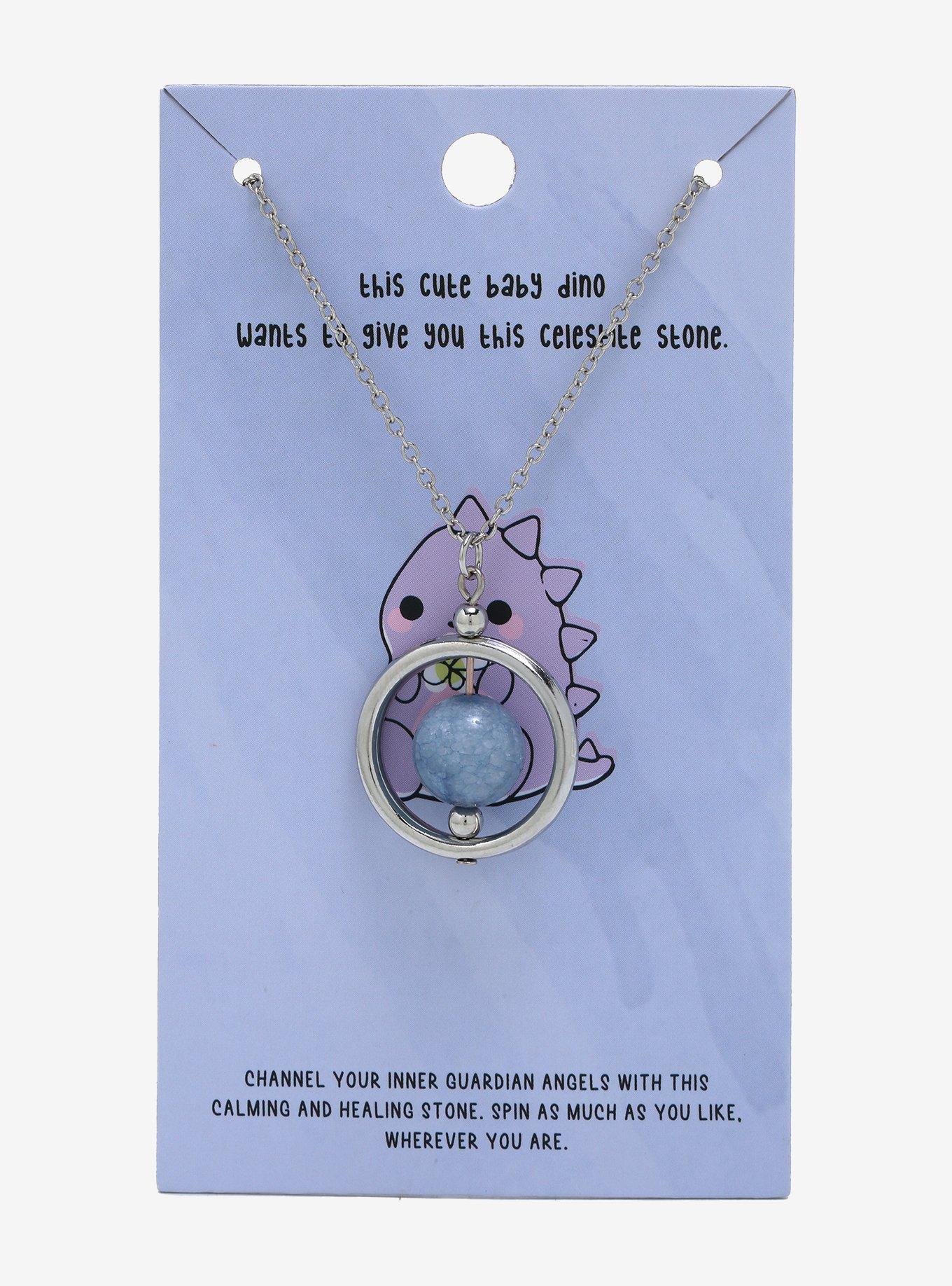 Celestite Stone Fidget Necklace - BoxLunch Exclusive, , alternate