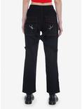 Black & Red Stitch Suspender Jogger Pants, BLACK, alternate