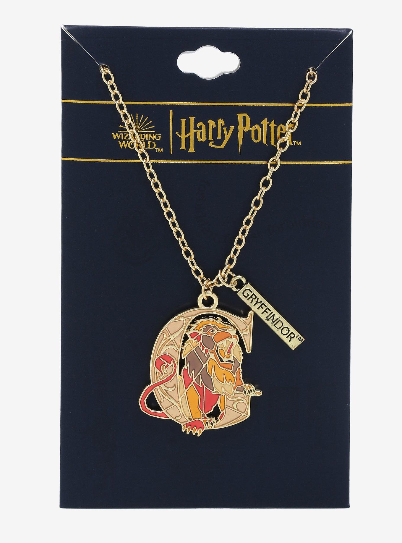 Harry Potter Gryffindor Lion Stained Glass Necklace - BoxLunch Exclusive, , alternate