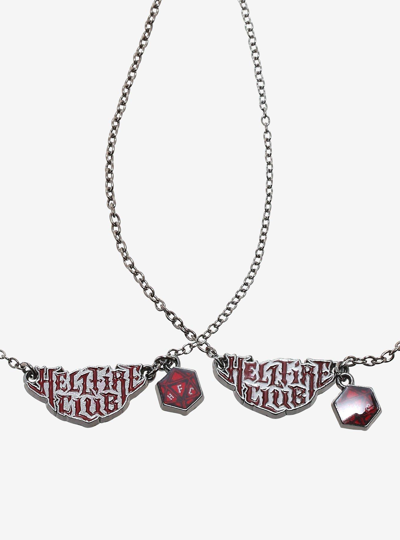 Stranger Things Hellfire Club Nameplate Best Friend Necklace Set, , alternate