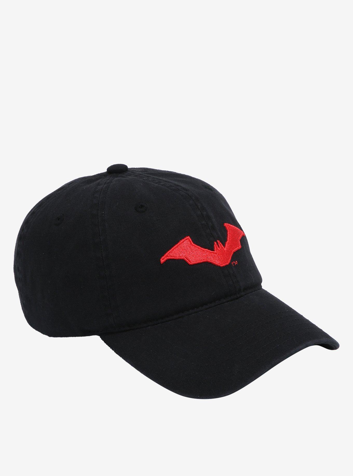 DC Comics The Batman Red Bat Logo Black Cap, , alternate