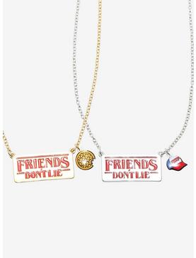 Stranger Things Friends Don't Lie Nameplate Best Friend Necklace Set, , hi-res