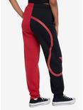 Red & Black Devil Tail Split Girls Sweatpants, RED, alternate