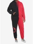 Red & Black Devil Tail Split Girls Sweatpants Plus Size, RED, alternate