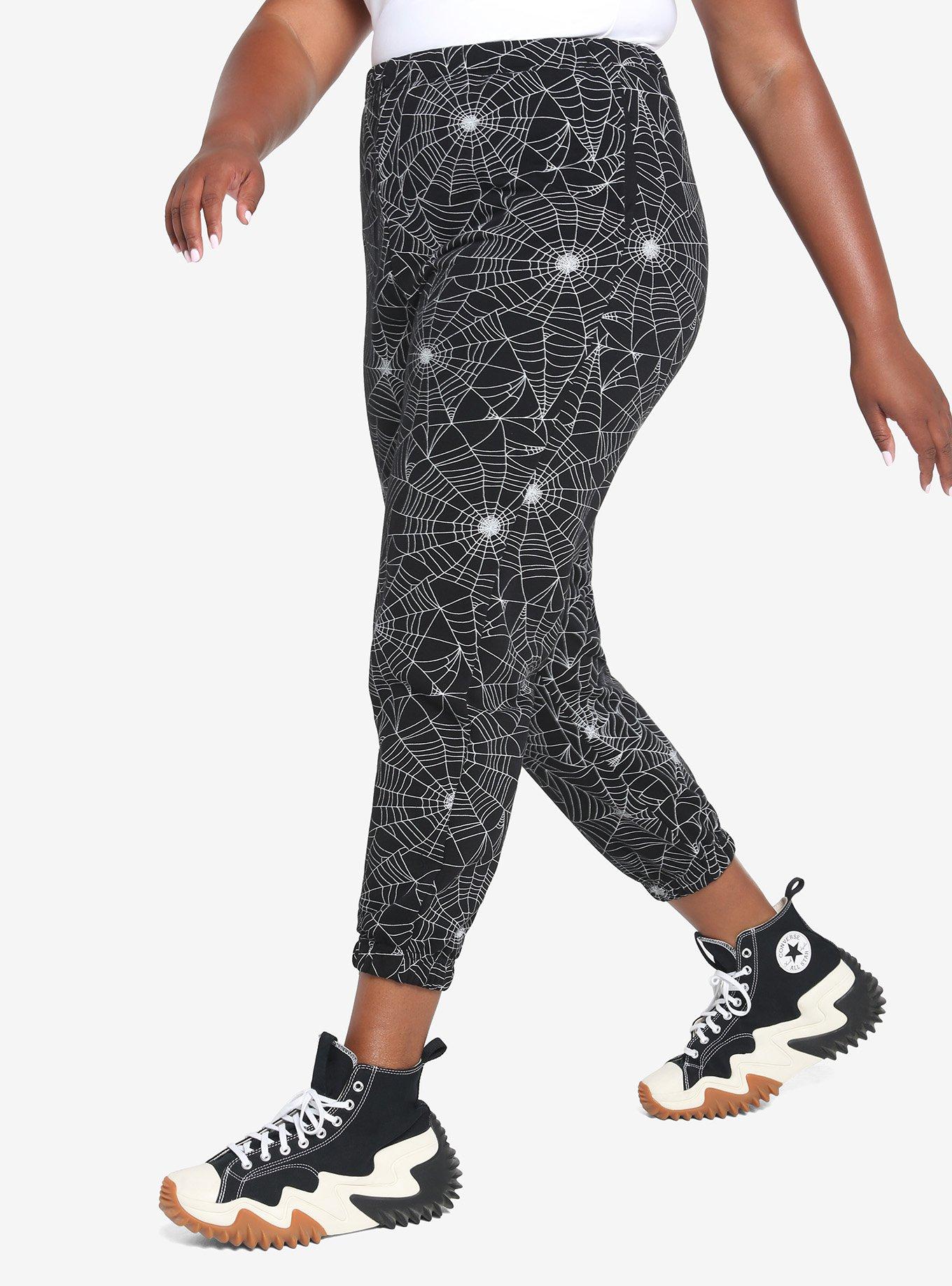 Spiderweb Girls Jogger Pants Plus Size, BLACK, alternate