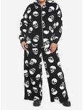 Jumbo Skulls Sherpa Girls Lounge Pants Plus Size, BLACK, alternate