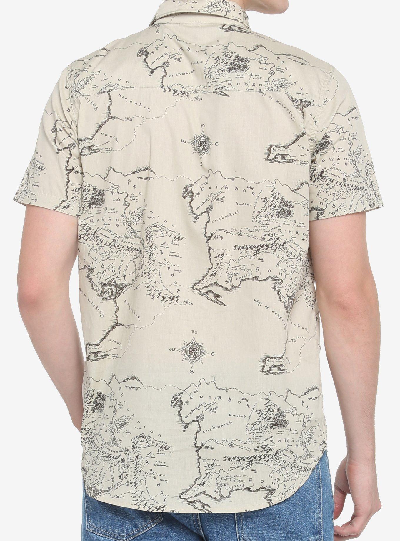 The Lord Of The Rings Middle-Earth Map Woven Button-Up, , alternate