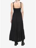 Black Smocked Tiered Midi Dress, BLACK, alternate