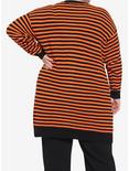 Orange & Black Stripe Oversized Girls Cardigan Plus Size, STRIPES - ORANGE, alternate