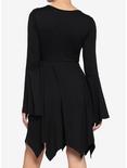 Black Lace-Up Hanky Hem Dress, BLACK, alternate