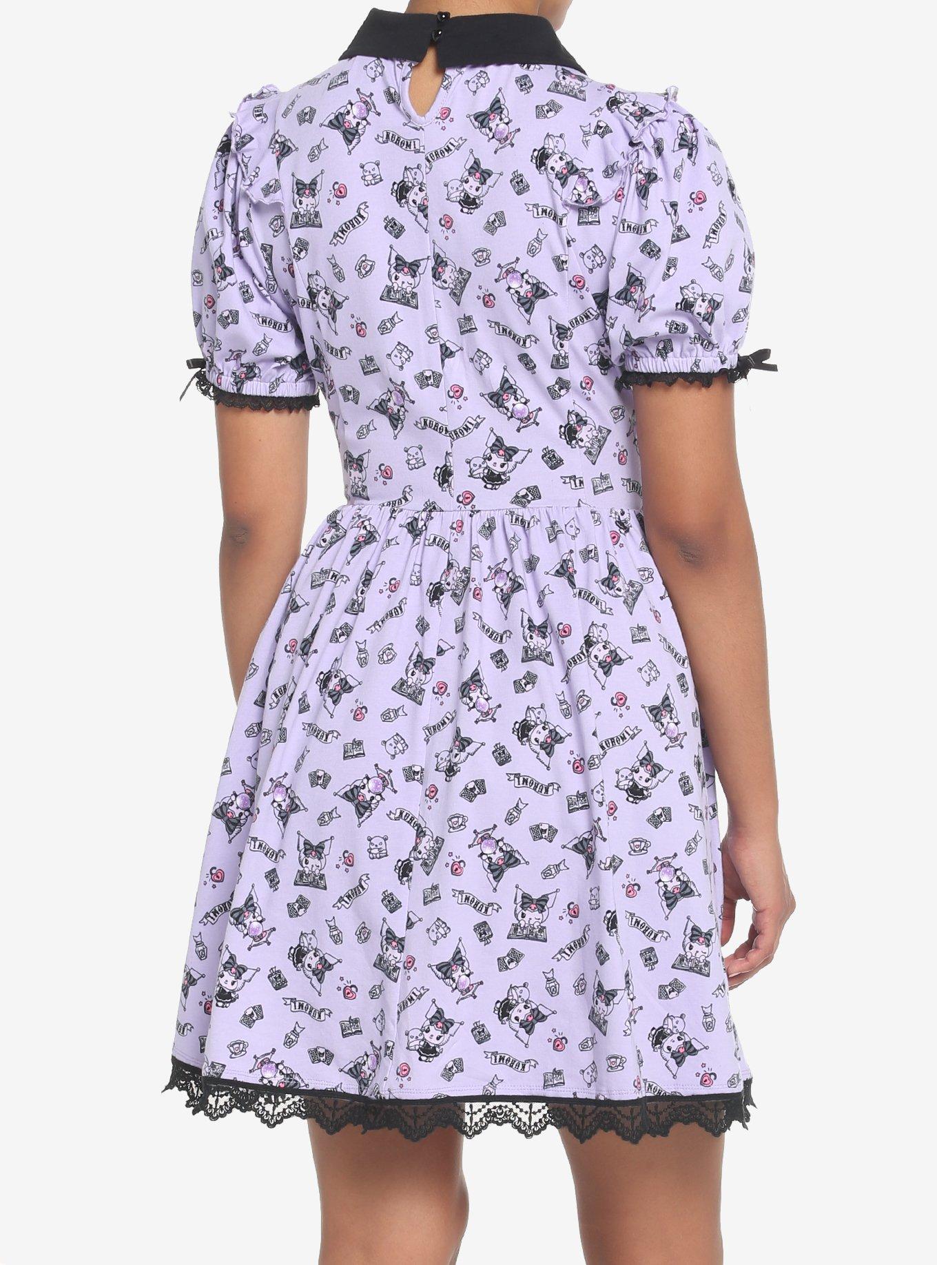 Kuromi Crystal Ball Lolita Lace Dress, BLACK  PURPLE, alternate