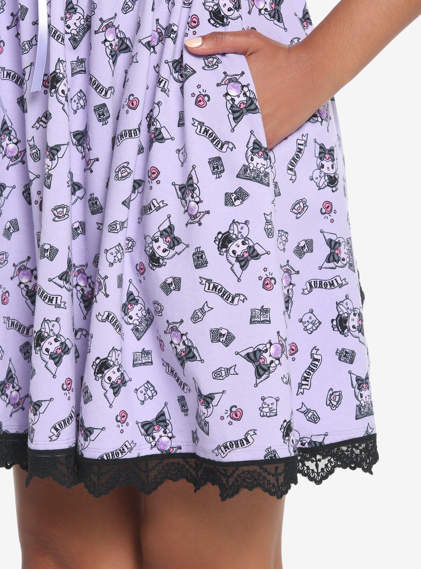 Kuromi Crystal Ball Lolita Lace Dress, BLACK  PURPLE, alternate