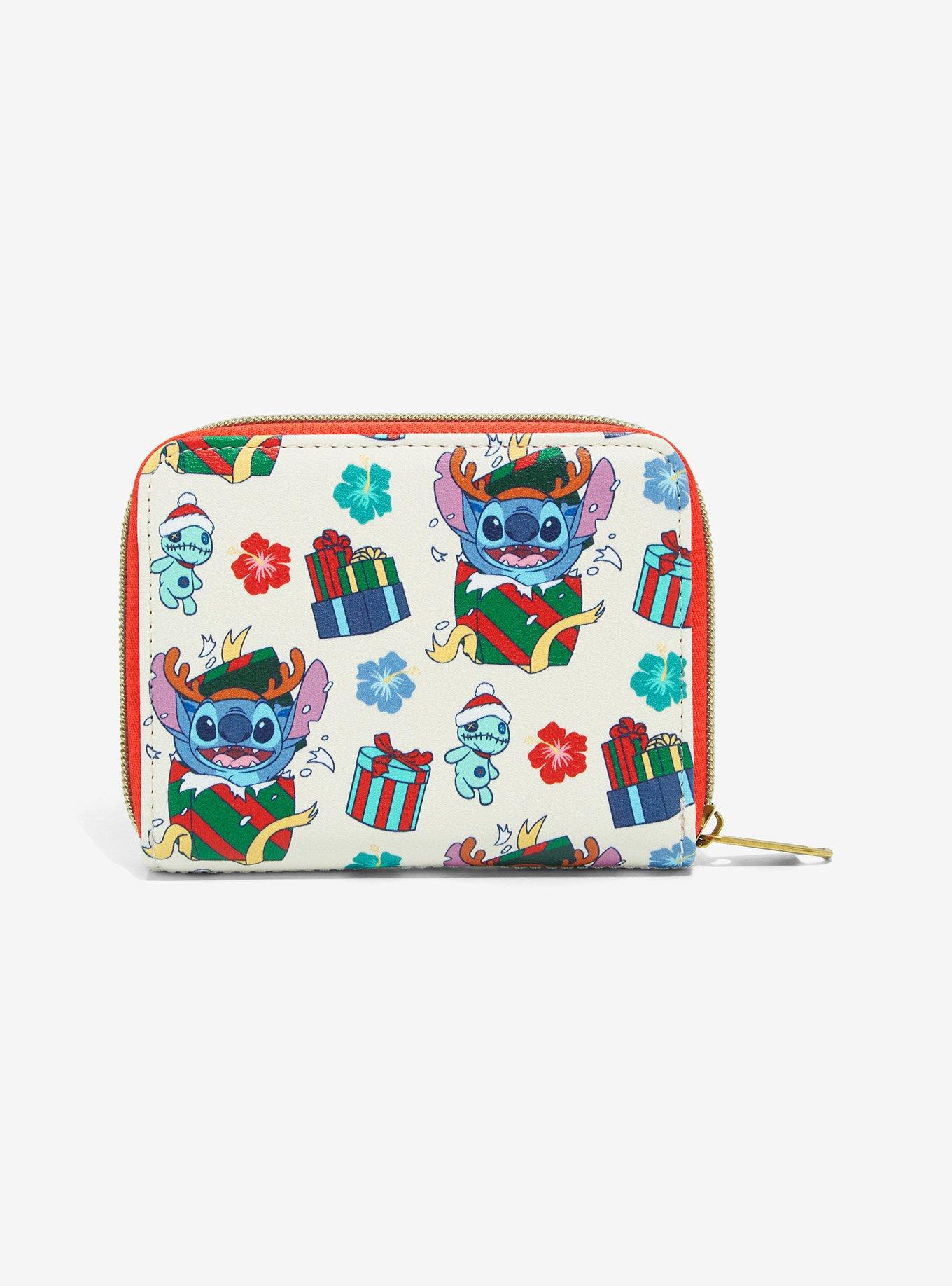Loungefly Disney Lilo & Stitch Holiday Mini Zipper Wallet, , alternate