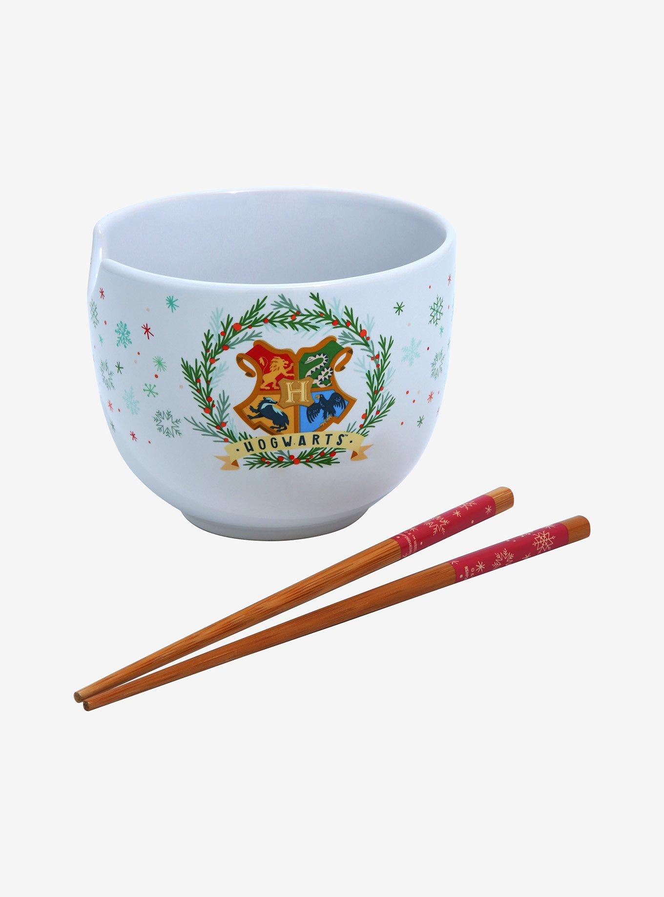 Harry Potter Hogwarts Holiday Wreath Ramen Bowl with Chopsticks , , alternate