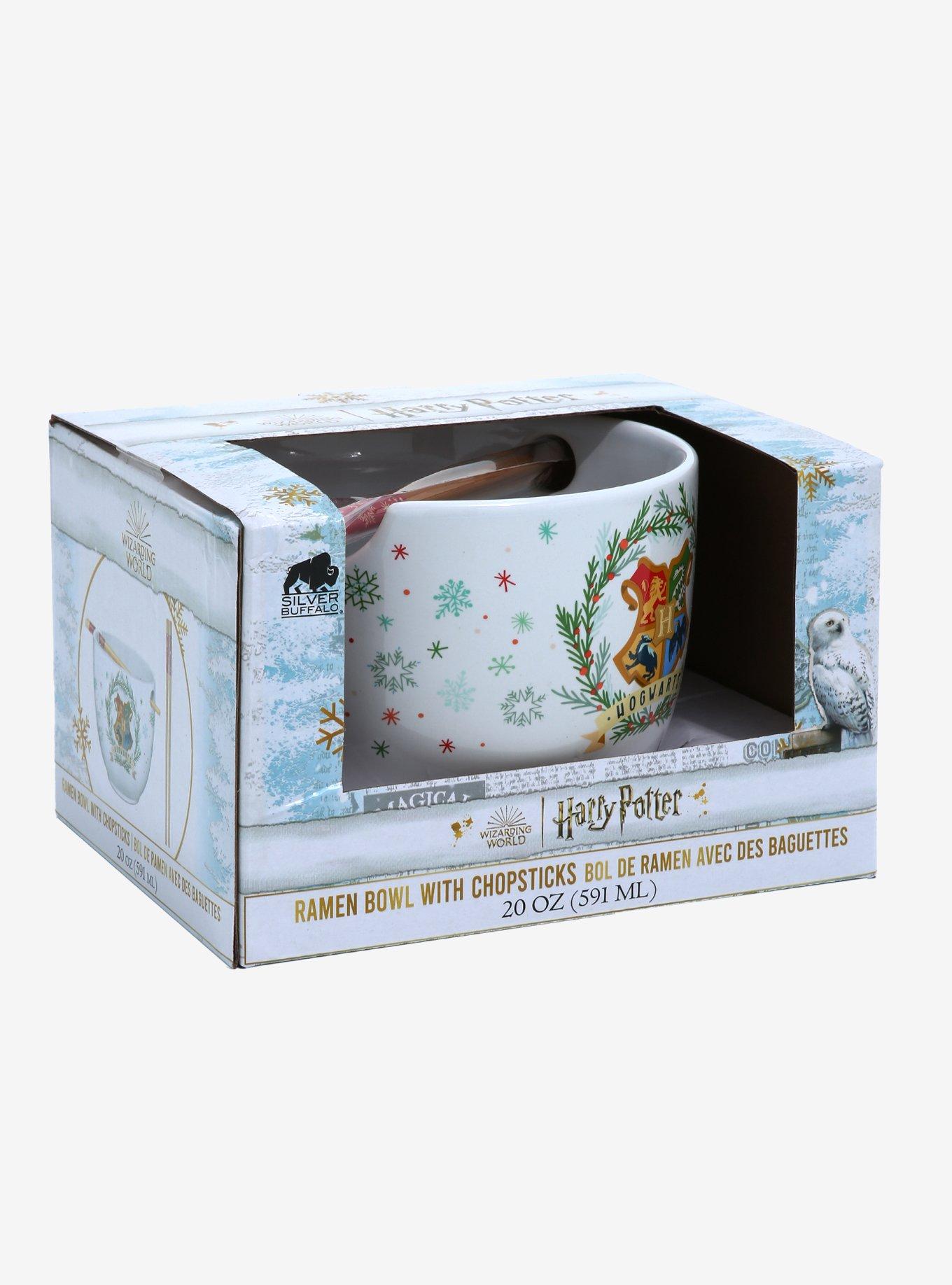 Harry Potter Hogwarts Holiday Wreath Ramen Bowl with Chopsticks , , alternate