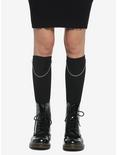 Black Chain Knee-High Socks, , alternate