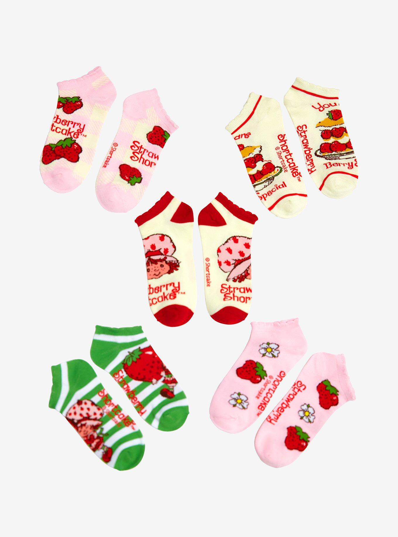 Strawberry Shortcake Dessert No-Show Socks 5 Pack, , alternate